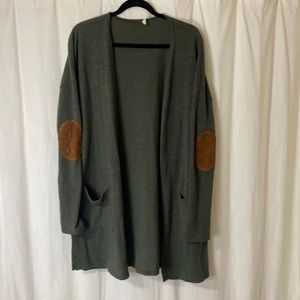 Padded elbow cardigan